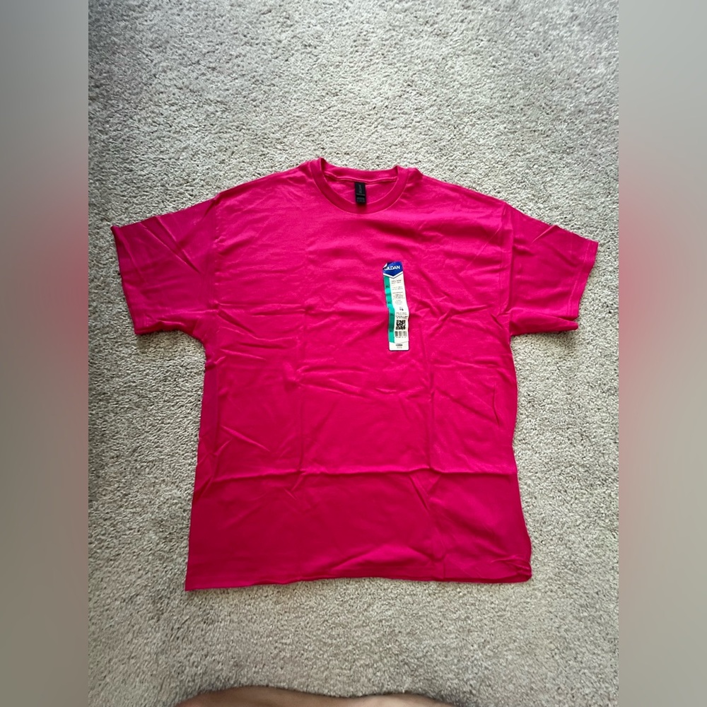 GILDAN Bright Pink Tee T-shirt Size XL